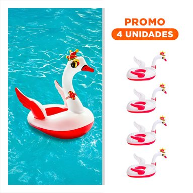 PACK4 SALVAVIDAS CISNE 30 X 21 CM SEGURO Y DIVERTIDO PARA NIÑOS EN PISCINA Y+REGALO STICKER