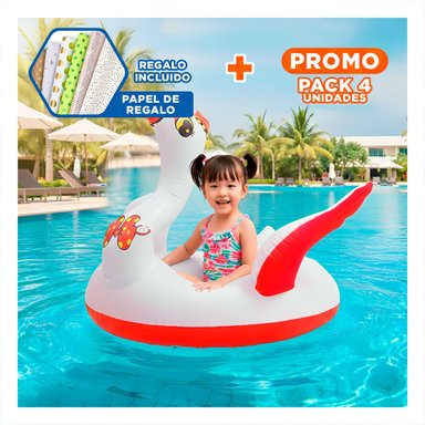 PACK4 JUGUETE CISNE 30 X 21 CM LUDICO Y FACIL DE USAR EN PISCINA INFANTIL Y+PAPEL REGALO
