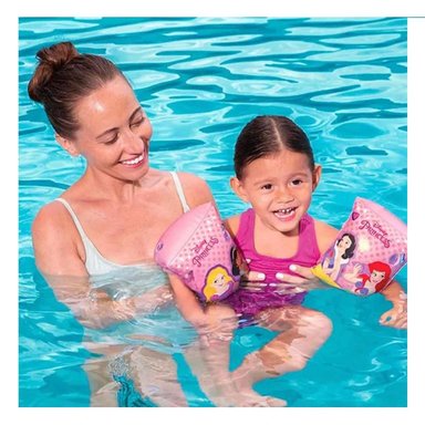 DISPOSITIVO DE BRAZO INFLABLE PRINCESA PARA NIÑOS AGUA 23 X 15 CM Y+LIGAS REGALO
