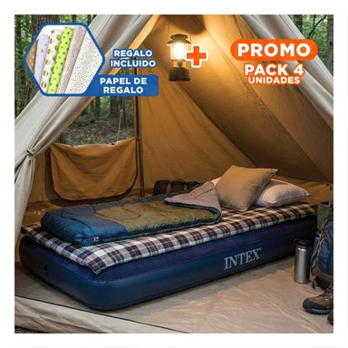 PACK4 COLCHONETA DE VIAJE 1 PLAZA COD 64756 INFLABLE Y RESISTENTE Y+PAPEL REGALO
