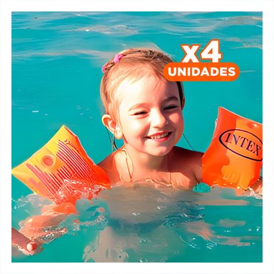 PACK4 EQUIPO ACUATICO DE BRAZO INFLABLE INFANTIL 23 X 15 CM
