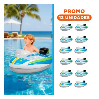 PACK12 COLCHONETA INFLABLE 3D CARRO 59380NP COMODA Y DURADERA PARA PISCINA Y+REGALO STICKER