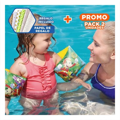 PACK2 BRAZALETE INFLABLE FACIL DE COLOCAR Y DURADERO EN PISCINA Y+PAPEL REGALO
