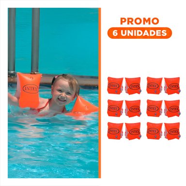 PACK6 FLOTADOR DE BRAZO INFLABLE INFANTIL USO EN PLAYA 23 X 15 CM