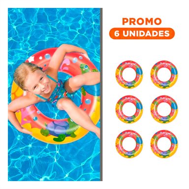 PACK6 FLOTADOR PORTATIL DE AGUA ACUARIO TIBURON 36113 FACIL DE USAR Y INFLAR