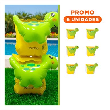 PACK6 FLOTADOR PORTATIL DE AGUA DINOSAURIO 56664NP SEGURO Y COMODO PARA PISCINA