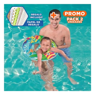 PACK2 ARO DE PISCINA INFANTIL 59241NP FACIL DE COLOCAR Y SEGURO PARA NINOS Y+PAPEL REGALO