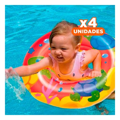 PACK4 COLCHONETA DE PISCINA ACUARIO TIBURON 36113 INFLABLE Y FACIL DE TRANSPORTAR