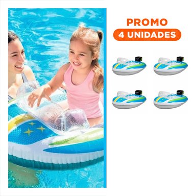 PACK4 BOTE DE PISCINA PORTATIL 3D CARRO 59380NP COMODO Y RESISTENTE Y+REGALO STICKER
