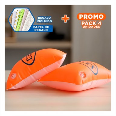 PACK4 ELEMENTO DE BRAZO INFLABLE PARA NIÑOS USO RECREATIVO EN AGUA 30 X 15 CM Y+PAPEL REGALO