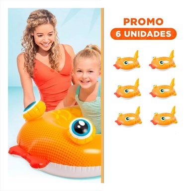 PACK6 FLOTADOR PORTATIL DE AGUA 3D PEZ 59380NP FACIL DE USAR Y INFLAR