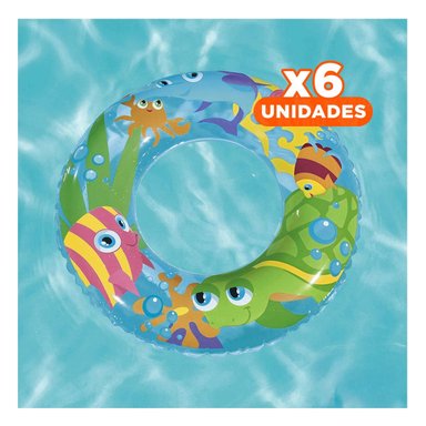 PACK6 FLOTANTE PORTATIL DE AGUA INFANTIL 59241NP RESISTENTE Y FACIL DE USAR Y+REGALO STICKER