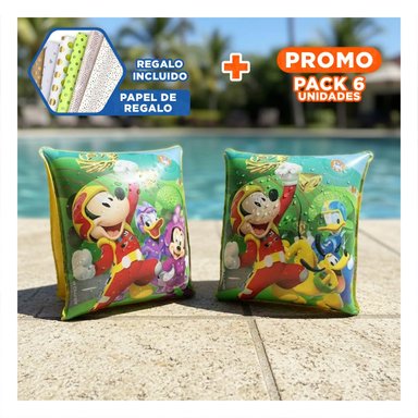 PACK6 BRAZALETE INFANTIL INFLABLE FACIL DE USAR Y TRANSPORTAR Y+PAPEL REGALO