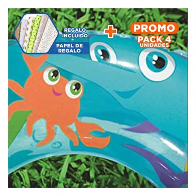 PACK4 FLOTANTE DE PISCINA INFANTIL 59241NP SEGURO Y COMODO PARA NINOS Y+PAPEL REGALO