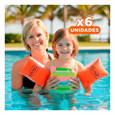 PACK6 EQUIPO DE BRAZO INFLABLE PARA NIÑOS DIVERSION EN VERANO 30 X 15 CM Y+REGALO STICKER