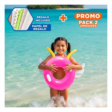 PACK2 JUGUETE CON ASA FUCSIA 76 CM DIVERTIDO Y SEGURO PARA NIÑOS EN PISCINA Y+PAPEL REGALO