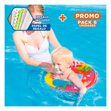 PACK6 COLCHONETA PORTATIL DE AGUA ACUARIO TIBURON 36113 COMODA Y SEGURA Y+PAPEL REGALO