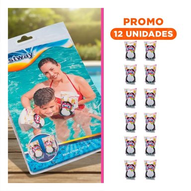 PACK12 AROS INFANTILES ANIMALES ACUATICOS PINGUINO 32102 PARA USO SEGURO Y+REGALO STICKER