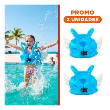PACK2 JUGUETE CON ALAS AZUL CLARO DIVERTIDO Y SEGURO PARA NIÑOS EN PISCINA