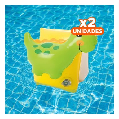 PACK2 FLOTADOR INFLABLE DINOSAURIO 56664NP COMODO Y SEGURO PARA NINOS Y+REGALO STICKER