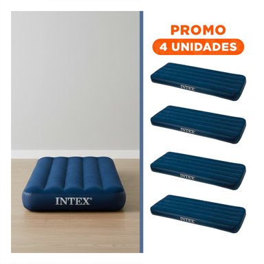 PACK4 COLCHONETA PARA DORMIR 1 1/2 PLAZA COD 64757 INFLABLE Y PORTATIL Y+REGALO STICKER
