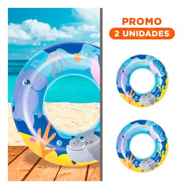 PACK4 ARO DE PISCINA ACUARIO TORTUGA 36113 COMODO Y SEGURO PARA DIVERSION Y+REGALO STICKER