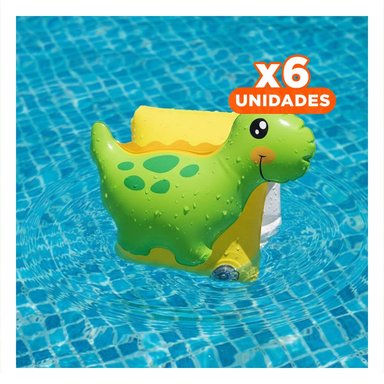 PACK6 FLOTADOR INFANTIL INFLABLE DINOSAURIO 56664NP SEGURO Y COMODO Y+REGALO STICKER