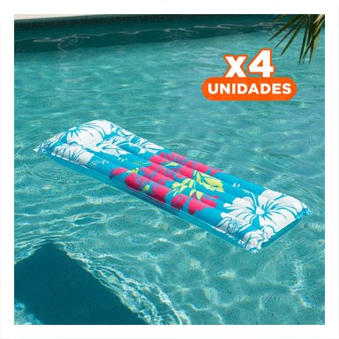 PACK4 COLCHONETA DE AIRE 59720NP CELESTE INFLABLE Y FACIL DE USAR PARA DESCANSO DIARIO