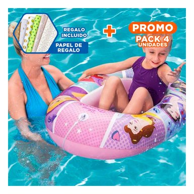 PACK4 FLOTANTE DE PISCINA ANIMADO 91043 SEGURO Y COMODO PARA NINOS Y+PAPEL REGALO