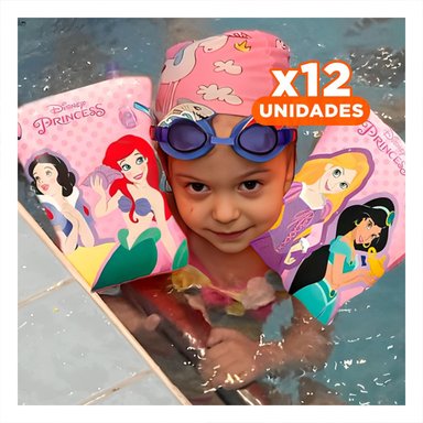 PACK12 FLOTANTE ACUATICO DE BRAZO PRINCESA PARA NIÑOS 23 X 15 CM