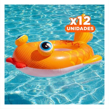 PACK12 BOTE PORTATIL DE AGUA 3D PEZ 59380NP COMODO Y SEGURO PARA JUEGOS