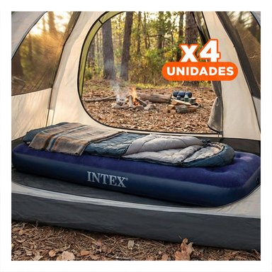 PACK4 COLCHON DE VIAJE 1 PLAZA COD 64756 COMODO Y FACIL DE INFLAR