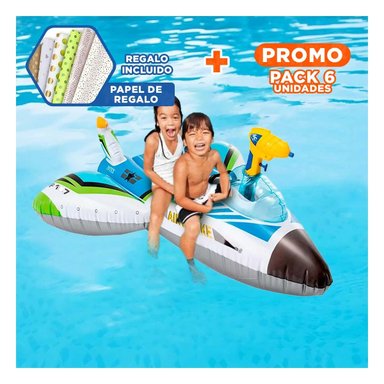 PACK6 COLCHONETA PORTATIL DE AGUA AVION 57536NP COMODA Y SEGURA Y+PAPEL REGALO