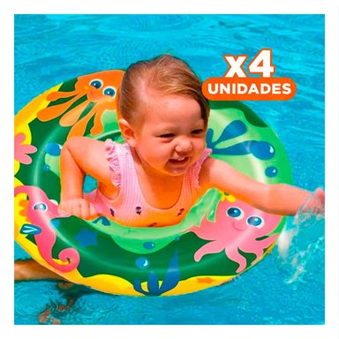 PACK4 COLCHONETA DE PISCINA ACUARIO PULPO 36113 INFLABLE Y FACIL DE TRANSPORTAR