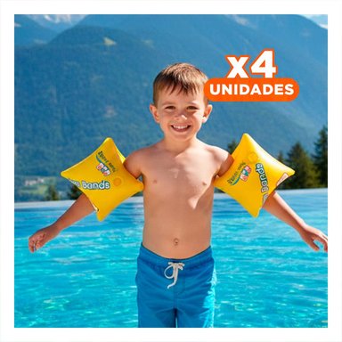 PACK4 ACCESORIO FLOTANTE DE BRAZO 30 X 15 CM SEGURO PARA PISCINA INFANTIL