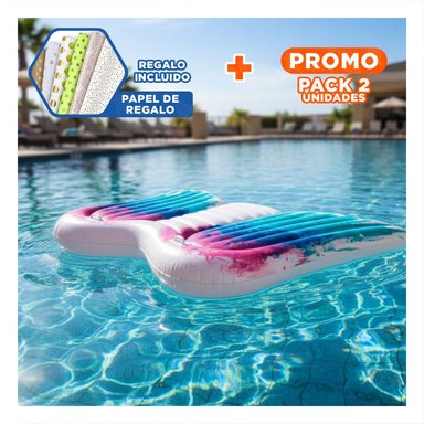 PACK2 COLCHONETA FLOTANTE ALA 58786EU INFLABLE Y FACIL DE USAR EN AGUA Y+PAPEL REGALO