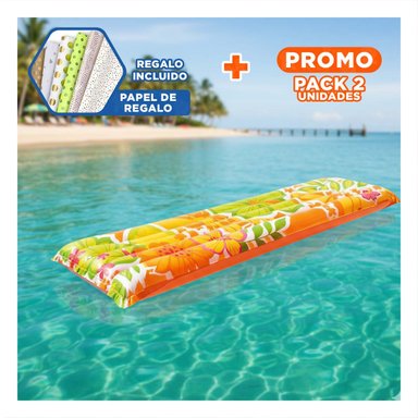 PACK2 COLCHONETA DE VIAJE 59720NP INFLABLE Y RESISTENTE PARA DORMIR Y+PAPEL REGALO