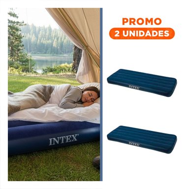 PACK2 CAMA COMODA 1 PLAZA COD 64756 INFLABLE Y FACIL DE USAR