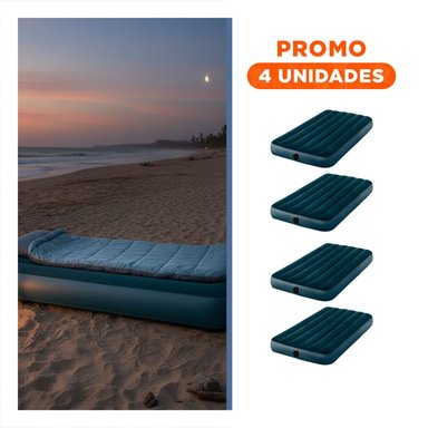 PACK4 COLCHONETA PARA DORMIR 1 PLAZA COD 64760 INFLABLE Y PORTATIL Y+REGALO STICKER