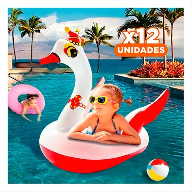 PACK12 SALVAVIDAS CISNE 30 X 21 CM INFANTIL ACUATICO Y DIVERTIDO PARA PISCINA