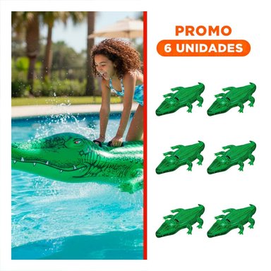 PACK6 SALVAVIDAS COCODRILO 203 X 114 CM INFANTIL ACUATICO Y DIVERTIDO PARA PISCINA