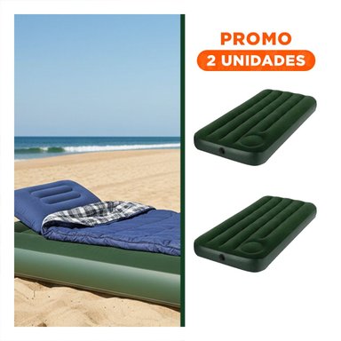 PACK2 COLCHON DE VIAJE TWIN 1 PLAZA COD 66950 COMODO Y FACIL DE INFLAR