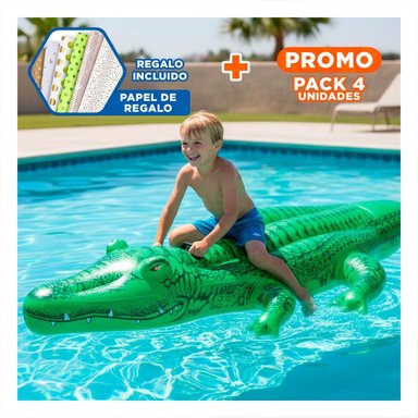 PACK4 JUGUETE COCODRILO 203 X 114 CM FACIL DE USAR Y LUDICO PARA NIÑOS Y+PAPEL REGALO