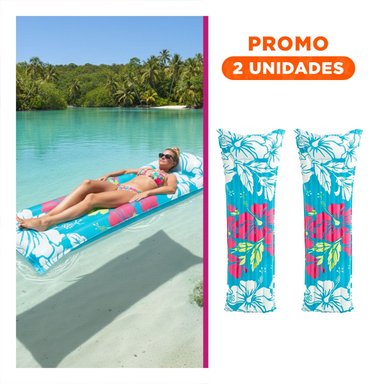 PACK2 COLCHONETA INFLABLE 59720NP CELESTE COMODA Y DURADERA PARA DORMIR Y DESCANSO