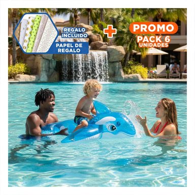 PACK6 COLCHONETA PORTATIL DE AGUA BALLENA 58523NP COMODA Y SEGURA Y+PAPEL REGALO