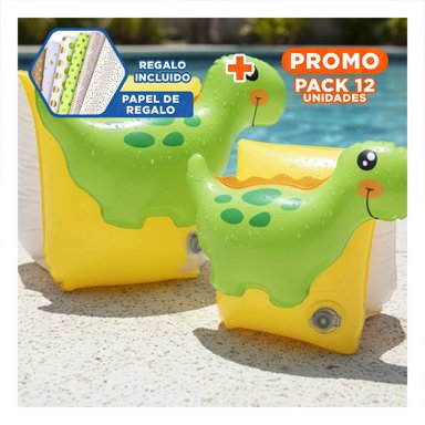 PACK12 FLOTADOR FLOTANTE DE AGUA DINOSAURIO 56664NP COMODO Y+PAPEL REGALO