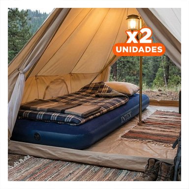 PACK2 COLCHONETA PARA DORMIR 1 PLAZA COD 64756 INFLABLE Y PORTATIL Y+REGALO STICKER