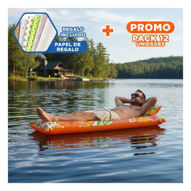 PACK12 COLCHON INFLABLE 59720NP FACIL DE INFLAR Y TRANSPORTAR Y+PAPEL REGALO