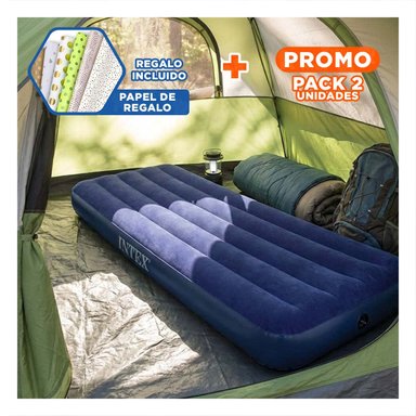 PACK2 COLCHON DE AIRE 1 PLAZA COD 64756 RESISTENTE Y COMODO PARA DORMIR Y+PAPEL REGALO