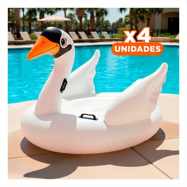 PACK4 JUGUETE CISNE DIVERTIDO Y FACIL DE USAR PARA PISCINA 130 X 102 X 99 CM